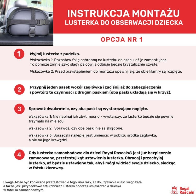Lusterko do samochodu dla dziecka, żółte / Royal Rascals