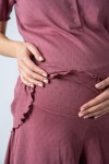 Piżama ciążowa z szortami - ciemny róż / Cool Mama