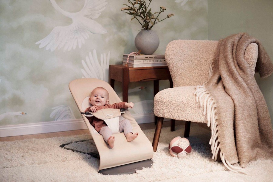 BABYBJORN - leżaczek BALANCE SOFT WOVEN JERSEY, khaki - beige