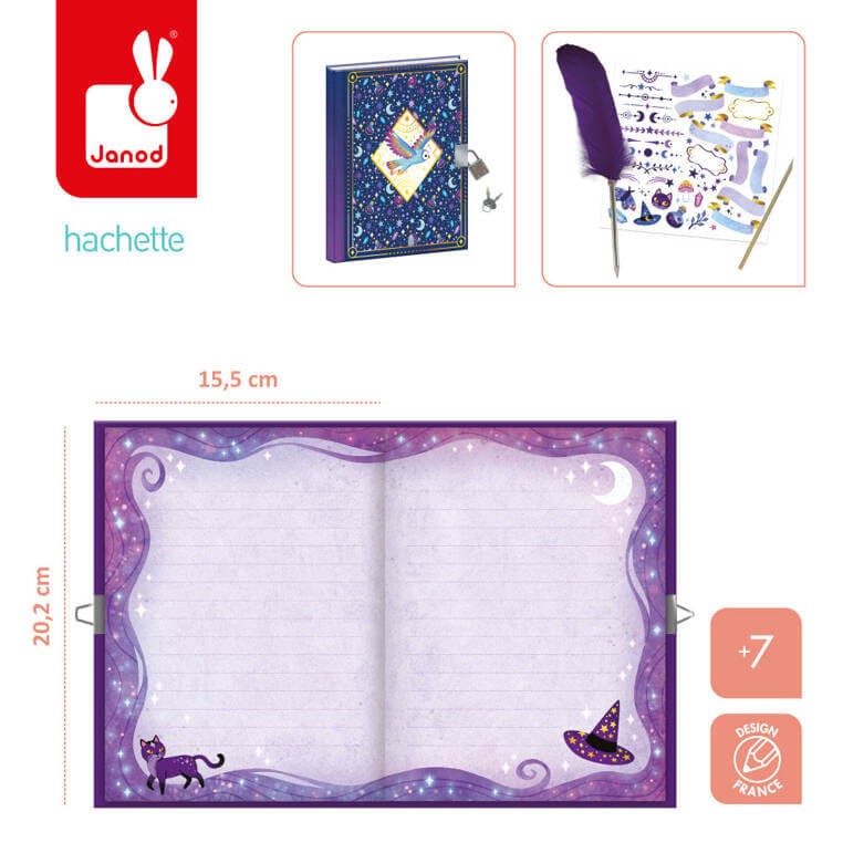 Zestaw kreatywny Sekretna księga Magic School 7+ / Janod
