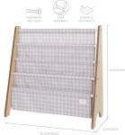 Stojak na Książki Recycled Gingham Blue / 3 Sprouts