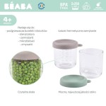 Zestaw pojemników słoiczków szklanych z zamknięciem 2 x 250 ml Sage green-Gazelle / Beaba
