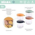 Zestaw pojemników słoiczków szklanych z zamknięciem 4 x 250 ml Sunrise color mix / Beaba