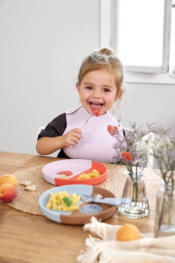 Talerzyk silikonowy dla dzieci Happy Rascals Heart lavender / Lassig