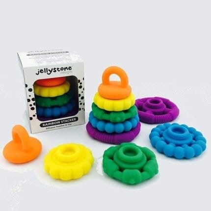 Silikonowa wieża/gryzak tęczowa / Jellystone