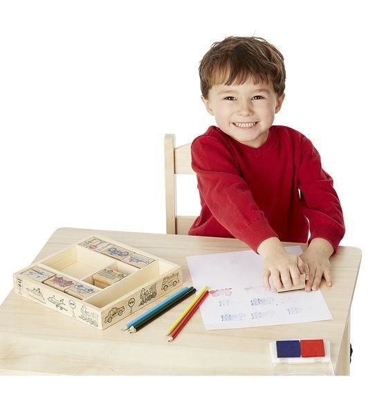 Melissa and Doug, Drewniane Stempelki Samochody