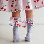 Podkolanówki z kokardką Mon Cheri - Lawendowe / Mama's Feet