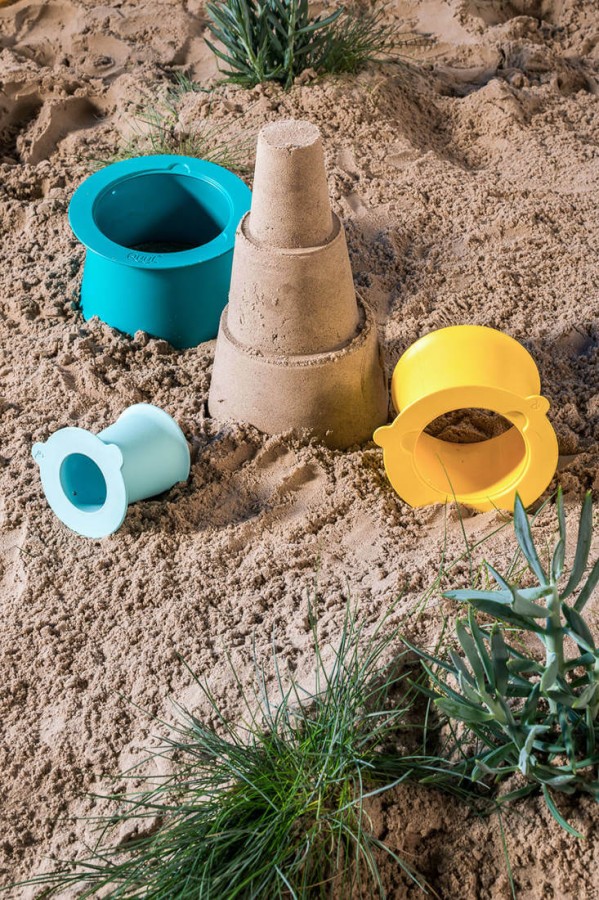 Zestaw 3 foremek do piasku Wieża Alto Lagoon Green + Banana Blue / QUUT