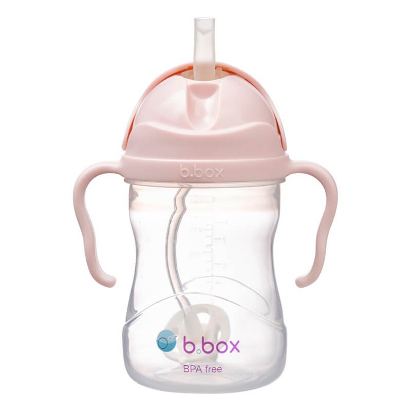 Bidon ze słomką 240 ml, różowy / b.box