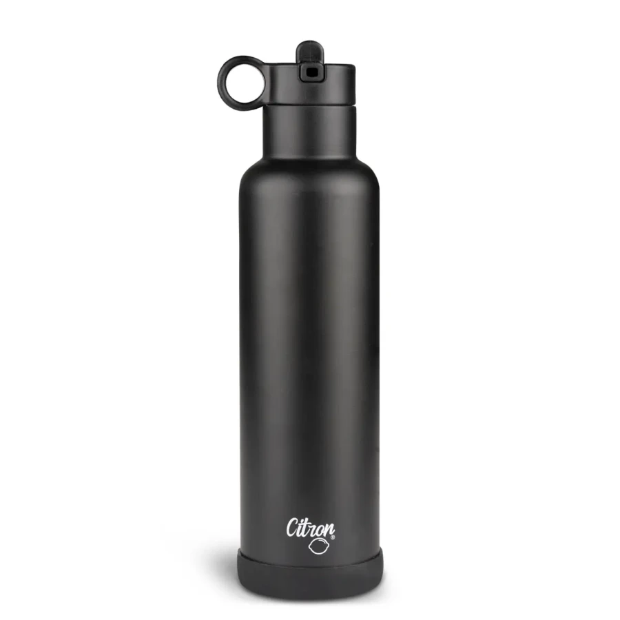 Butelka termiczna ze stali nierdzewnej 750 ml - Black / Citron