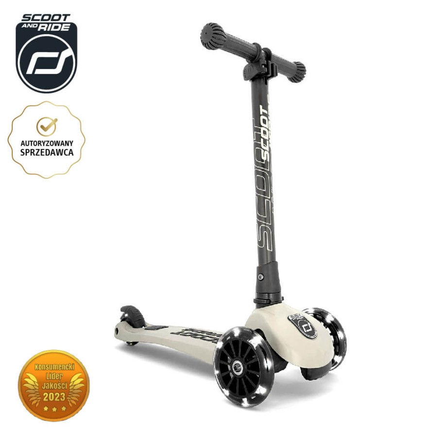 Highwaykick 3 LED Hulajnoga składana ze świecącymi kółkami 3+ Ash / Scootandride