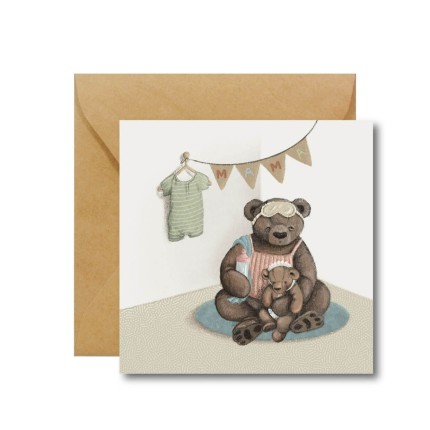 Kartka okolicznościowa na narodziny MAMA BEAR / Hi Little