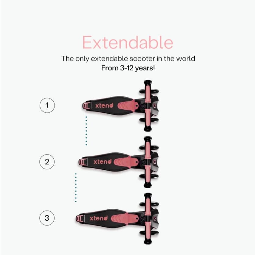 Hulajnoga 4w1 Xtend Scooter + Ride-on, Salmon Pink / smarTrike