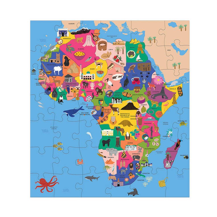 Puzzle konturowe Mapa Afryki 70 elementów 5+ / Mudpuppy