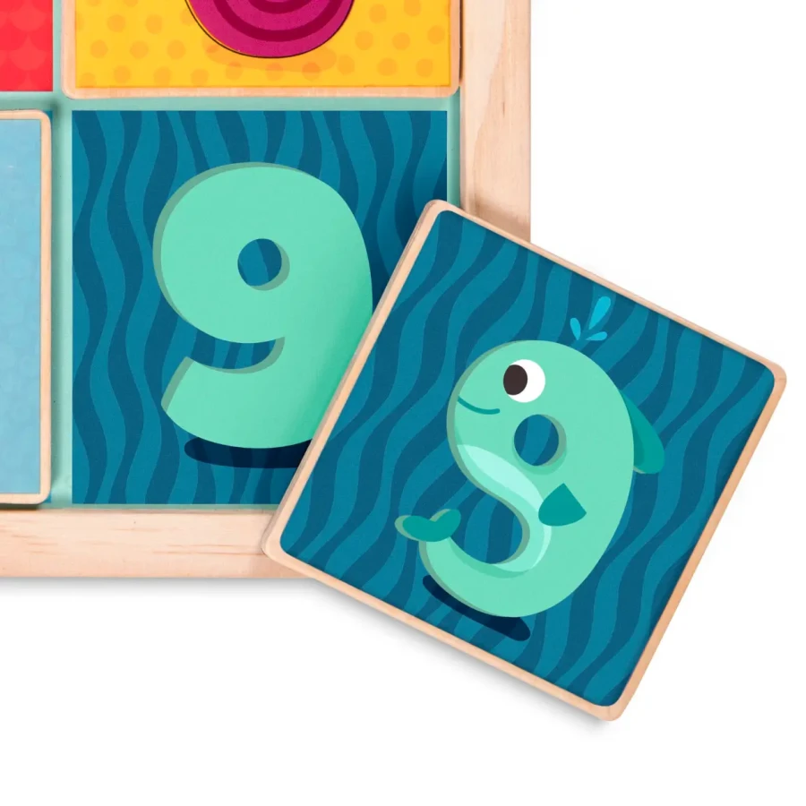 Count n Doodle - Drewniana układanka magnetyczna, cyferki-zwierzątka / B.Toys