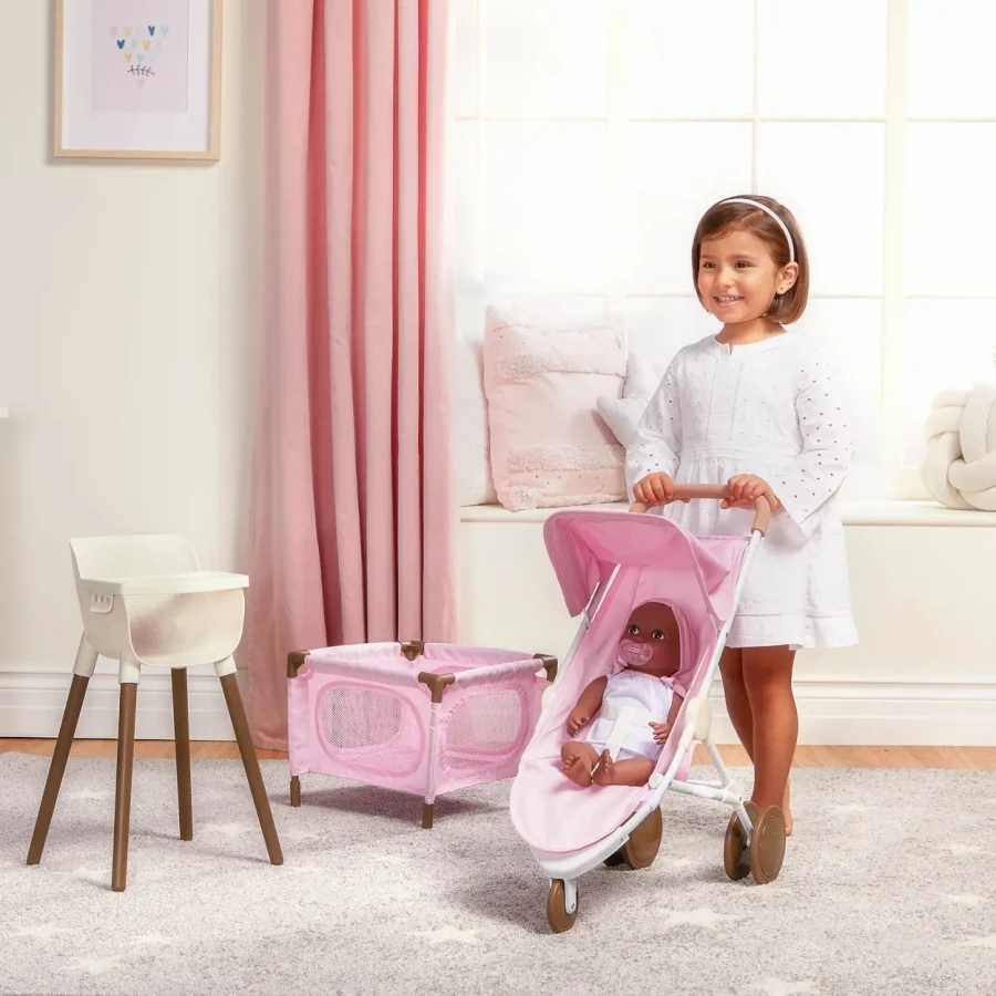 Lalka niemowlę ze smoczkiem, w dwuczęściowym ubranku i opasce, afrykanka / LullaBaby