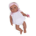 Lalka niemowlę ze smoczkiem, w dwuczęściowym ubranku i opasce, afrykanka / LullaBaby