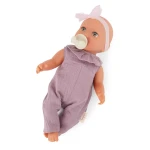 Lalka niemowlę ze smoczkiem, w muślinowym ubranku i opasce, dwubarwne tęczówki / LullaBaby