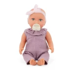 Lalka niemowlę ze smoczkiem, w muślinowym ubranku i opasce, dwubarwne tęczówki / LullaBaby
