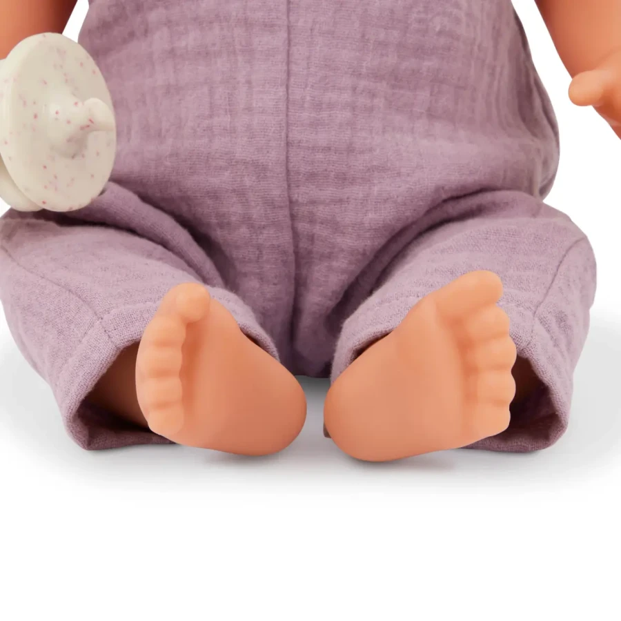 Lalka niemowlę ze smoczkiem, w muślinowym ubranku i opasce, dwubarwne tęczówki / LullaBaby
