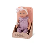 Lalka niemowlę ze smoczkiem, w muślinowym ubranku i opasce, dwubarwne tęczówki / LullaBaby