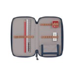 Potrójny piórnik – etui z wyposażeniem Unique, navy / Lassig