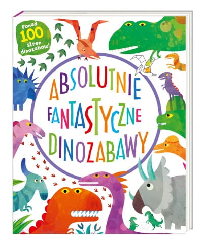 Książka o zabawach z dinozaurami na okładce