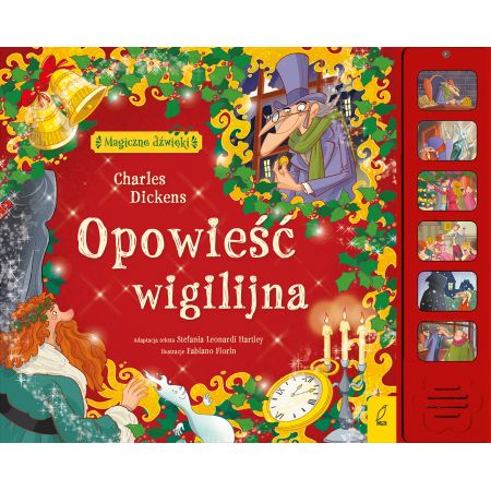 Okładka książki dźwiękowej ze specjalnym panelem - Opowieść wigilijna