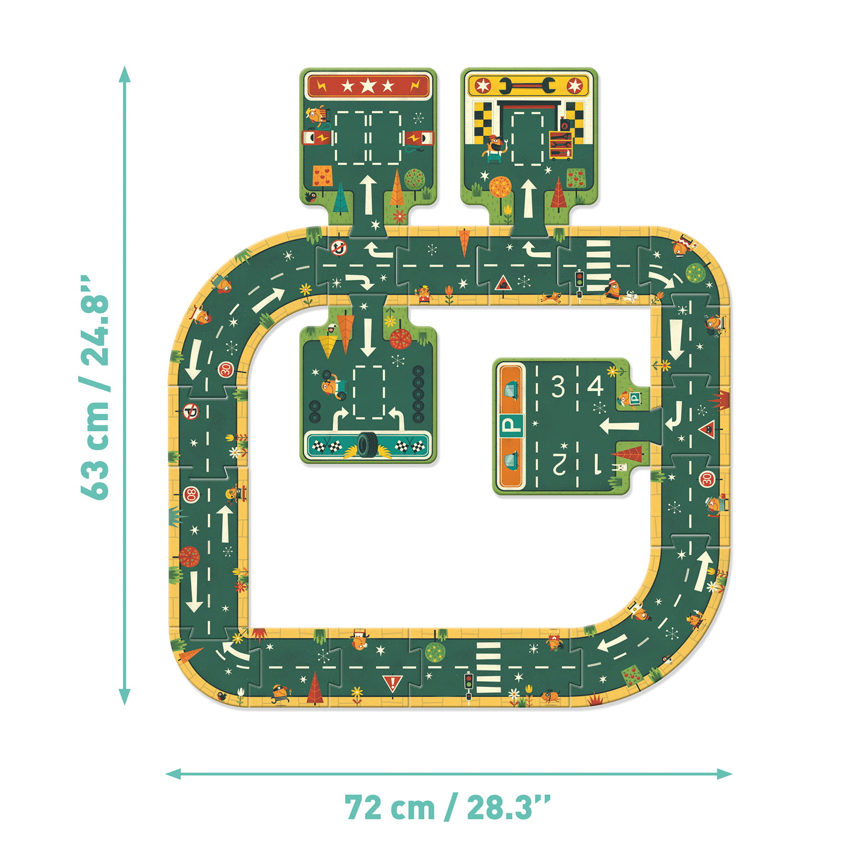 Puzzle kartonowe imitujące drogi