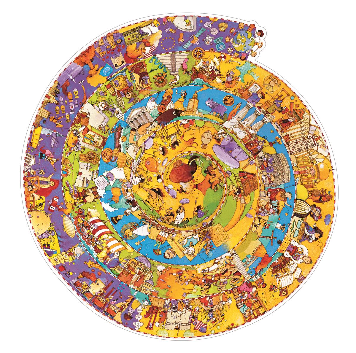 Okrągłe puzzle przypominające w ułożeniu skorupę ślimaka