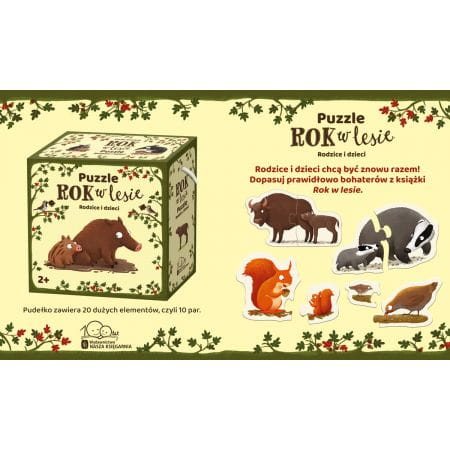 Puzzle w pudełku i obok wizualizacja złożonych