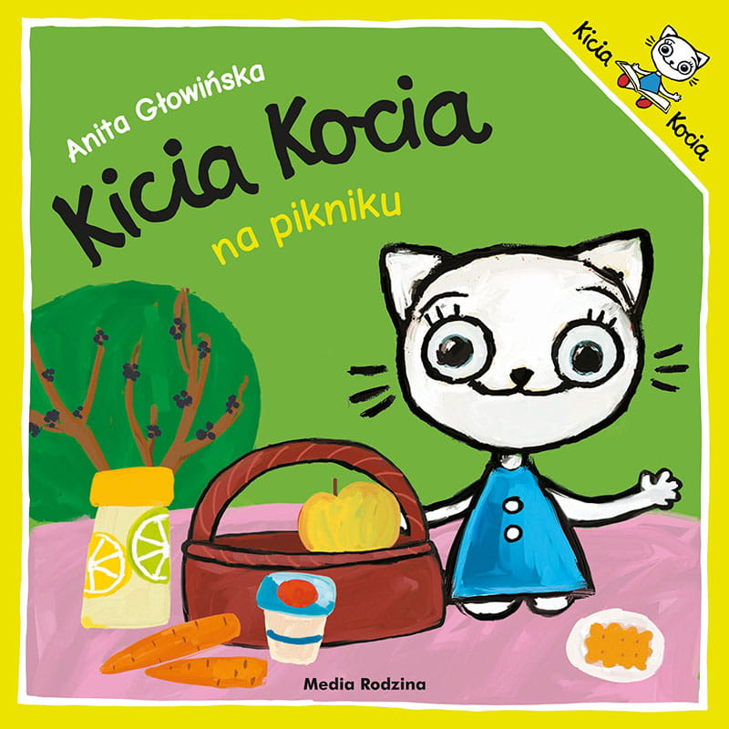 Okładka książki - Kicia Kocia na pikniku z koszem piknikowym na kocu